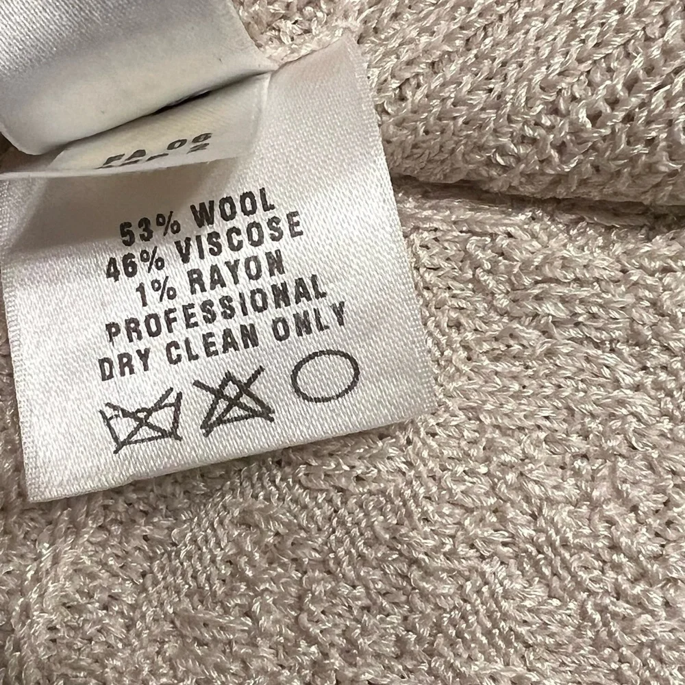 ST. JOHN EVENING Beige Cardigan Wool Blend Womens Size 8 - Picture 8 of 10